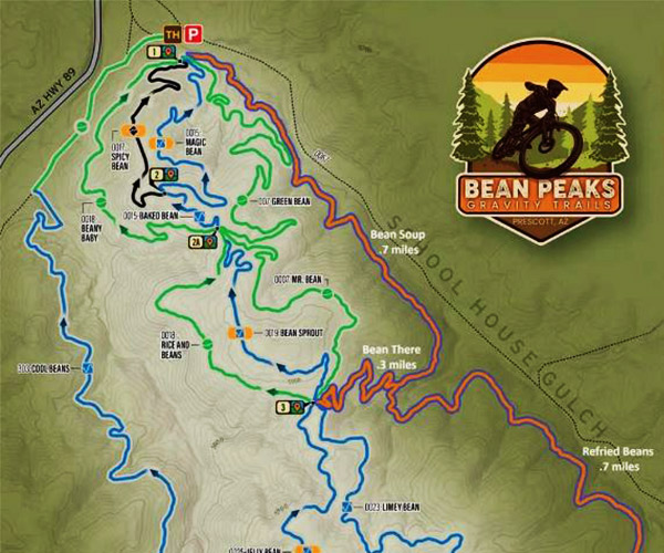 Bean Peaks Map Prescott